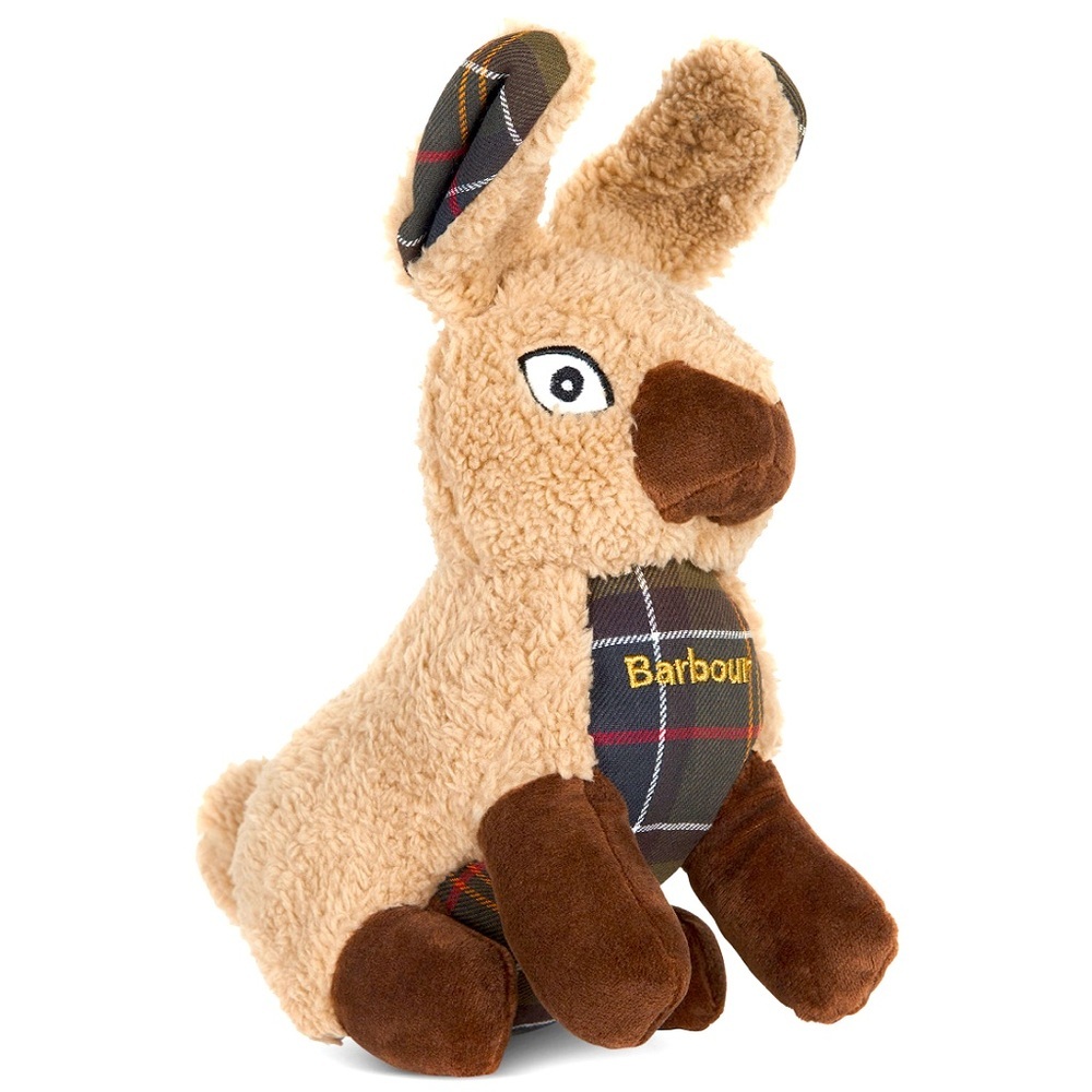 Barbour Dog Toy Rabbit Plaid Stuffed Logo Squeaker Dog Toy 🐾Best Friend - Picture 2 of 10